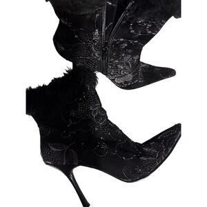 Womens Halloween Size 8M High Heel Boot Black Stilleto 92K